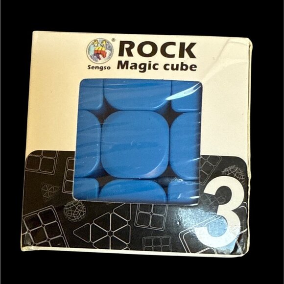 Rock Magic Cube Puzzle Toy Kids Adults 3x3 Blue Sengso Compact Brain Teaser Age - Picture 1 of 5